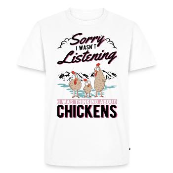 Poulets Éleveur Poulet Poulet - T-shirt Premium bio Homme - blanc - Devant - Nico (187cm)