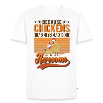 Chickens Farmer Chicken Gift Farmer - Men's Premium Organic T-Shirt - white - Front - Nico (187cm)