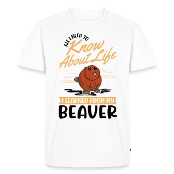 Beaver Gift Beaver Dam Beaver - Men's Premium Organic T-Shirt - white - Front - Nico (187cm)