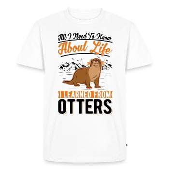 Loutre Loutre Loutre Loutre de mer - T-shirt Premium bio Homme - blanc - Devant - Nico (187cm)