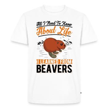 Beaver Gift Beaver Dam - Men's Premium Organic T-Shirt - white - Front - Nico (187cm)