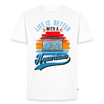 La vie est meilleure avec un aquarium - T-shirt Premium bio Homme - blanc - Devant - Nico (187cm)
