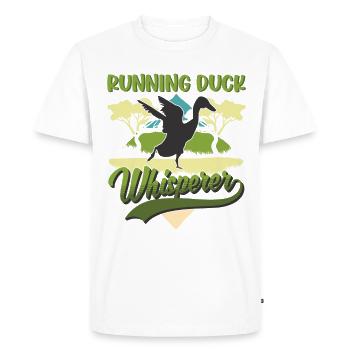 Running Duck Whisperer Running Duck - Men's Premium Organic T-Shirt - white - Front - Nico (187cm)