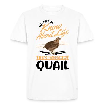 Quail Quail Breeder Quail Breeder Quail - Men's Premium Organic T-Shirt - white - Front - Nico (187cm)