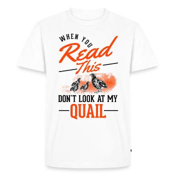 Avertissement éleveurs de cailles de pépinière - T-shirt Premium bio Homme - blanc - Devant - Nico (187cm)