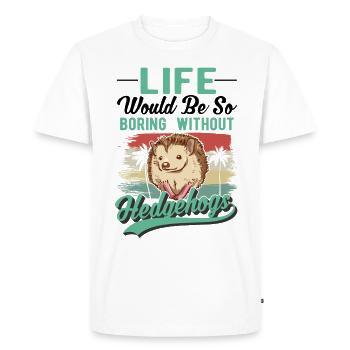 Hérisson Cadeau Hérisson épineux - T-shirt Premium bio Homme - blanc - Devant - Nico (187cm)