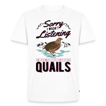Avertissement éleveurs de cailles de pépinière - T-shirt Premium bio Homme - blanc - Devant - Nico (187cm)