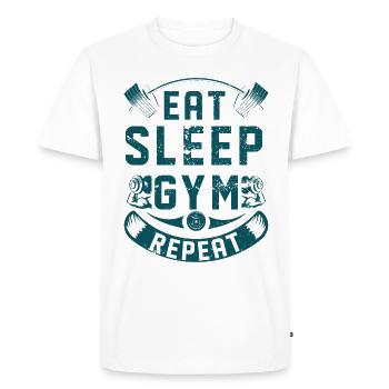 Gym Fitness Training Musculation Musculier Muscle - T-shirt Premium bio Homme - blanc - Devant - Nico (187cm)