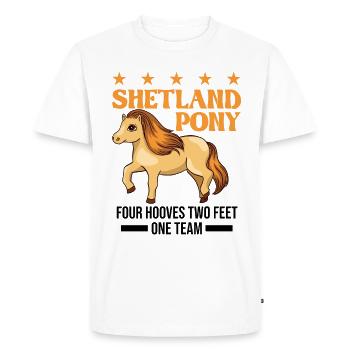Shetland Pony 4 hooves 2 legs A team - Men's Premium Organic T-Shirt - white - Front - Nico (187cm)