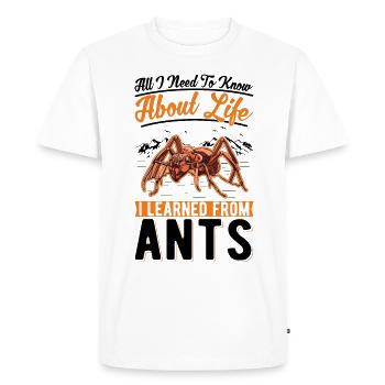 Fourmis Ferme de fourmis Fourmilières de feu - T-shirt Premium bio Homme - blanc - Devant - Nico (187cm)