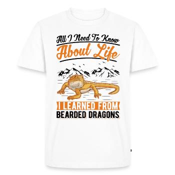 Bearded dragon Gift Pogona - Men's Premium Organic T-Shirt - white - Front - Nico (187cm)