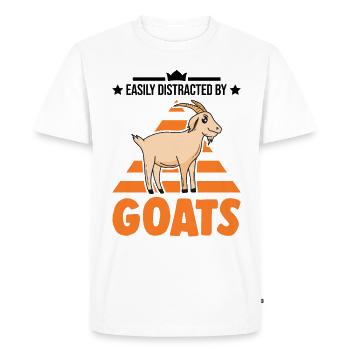 Facilement distrait par les chèvres Ziegenwirt Ziege - T-shirt Premium bio Homme - blanc - Devant - Nico (187cm)