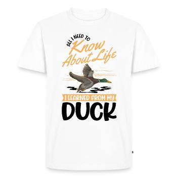 Éleveur de canards cadeaux de canard - T-shirt Premium bio Homme - blanc - Devant - Nico (187cm)
