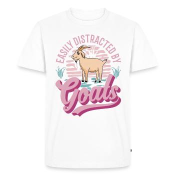 Facilement distrait par les chèvres Ziegenwirt Ziege - T-shirt Premium bio Homme - blanc - Devant - Nico (187cm)