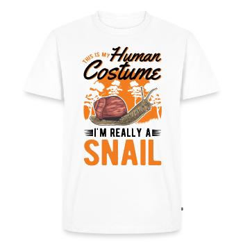 Schnecke Costume Humain Escargot Halloween - T-shirt Premium bio Homme - blanc - Devant - Nico (187cm)