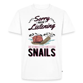 Snail Gift Vineyard Snail - Men's Premium Organic T-Shirt - white - Front - Nico (187cm)