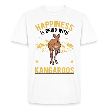 Kangaroo Luck Australian Kangaroo - Men's Premium Organic T-Shirt - white - Front - Nico (187cm)