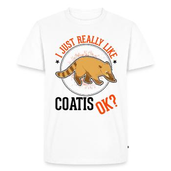 I just like coatis - Men's Premium Organic T-Shirt - white - Front - Nico (187cm)