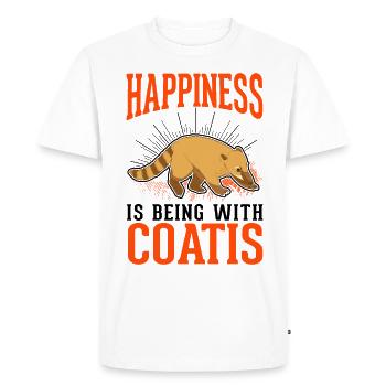 Coati Lucky Proboscis Coati - T-shirt Premium bio Homme - blanc - Devant - Nico (187cm)