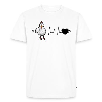 Poulets Heartbeat Chicken Farmer - T-shirt Premium bio Homme - blanc - Devant - Nico (187cm)