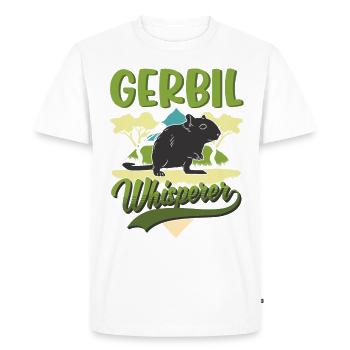 Gerbil Whisperer Racing Rat Cadeau Gerbille - T-shirt Premium bio Homme - blanc - Devant - Nico (187cm)