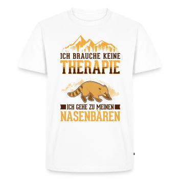 Coati Therapy Coati Proboscis Bear - Men's Premium Organic T-Shirt - white - Front - Nico (187cm)