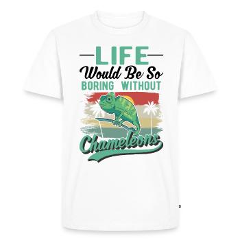 Caméléon Cadeau Caméléon - T-shirt Premium bio Homme - blanc - Devant - Nico (187cm)
