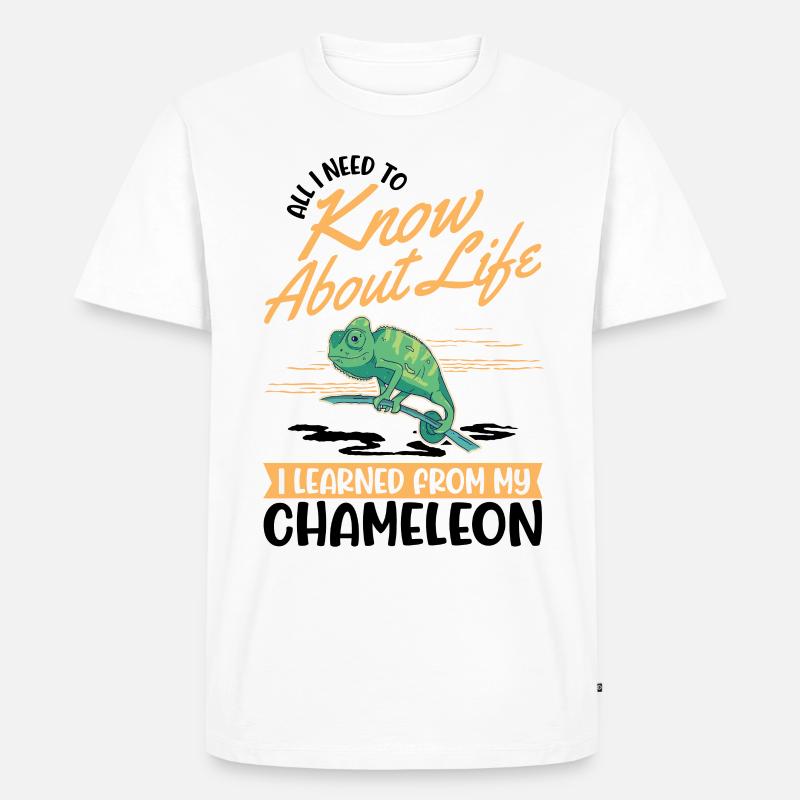 Chamäleon Geschenk Chameleon - Männer Premium Bio T-Shirt - Weiß