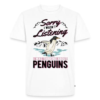 Pingouin Manchot Empereur Pingouin Manchot aux yeux jaunes - T-shirt Premium bio Homme - blanc - Devant - Nico (187cm)