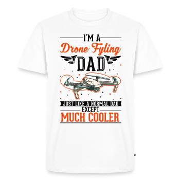 Drone Père Drone Pilote Quadcopter - T-shirt Premium bio Homme - blanc - Devant - Nico (187cm)
