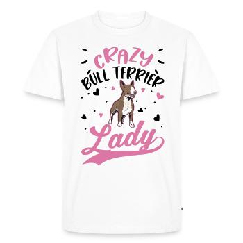 Crazy Bull Terrier Mme Bull Terrier - T-shirt Premium bio Homme - blanc - Devant - Nico (187cm)