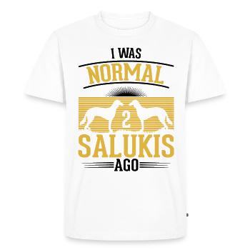 Saluki Chien Lévrier Perse - T-shirt Premium bio Homme - blanc - Devant - Nico (187cm)