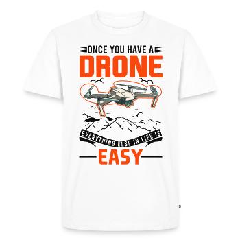 Drone Drone Pilot Quadcopter - T-shirt Premium bio Homme - blanc - Devant - Nico (187cm)