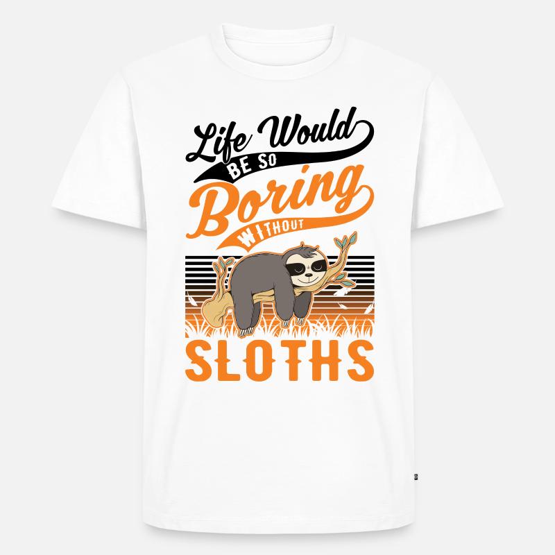 Faultier Geschenk Sloth - Männer Premium Bio T-Shirt - Weiß
