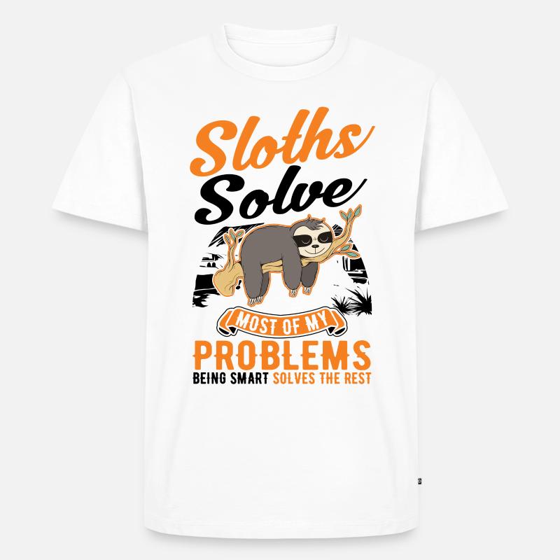 Faultier Geschenk Sloth - Männer Premium Bio T-Shirt - Weiß
