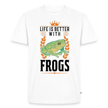 La vie est meilleure avec les grenouilles - T-shirt Premium bio Homme - blanc - Devant - Nico (187cm)