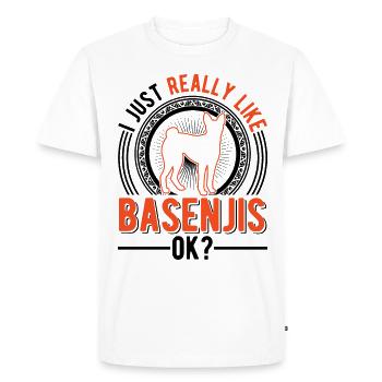 J’aime juste Basenjis - T-shirt Premium bio Homme - blanc - Devant - Nico (187cm)