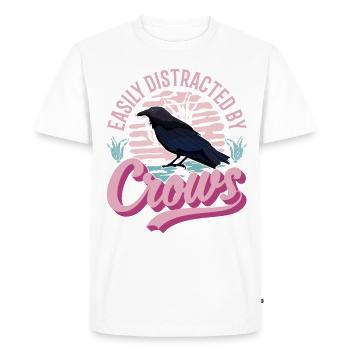 Facilement distrait par les corbeaux Corbeau Corbeau Corbeau - T-shirt Premium bio Homme - blanc - Devant - Nico (187cm)