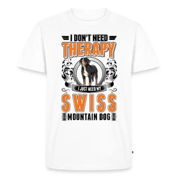 Swiss Mountain Dog Therapy - Men's Premium Organic T-Shirt - white - Front - Nico (187cm)