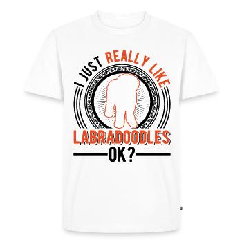 J’aime bien les Labradoodles - T-shirt Premium bio Homme - blanc - Devant - Nico (187cm)