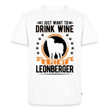 Leonberg et le vin - T-shirt Premium bio Homme - blanc - Devant - Nico (187cm)