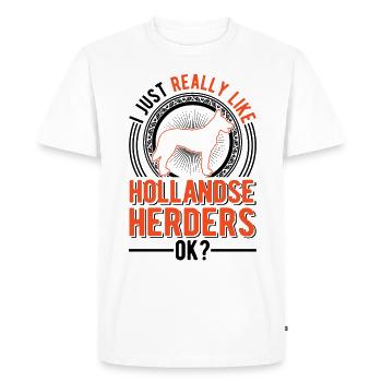 Hollandse Herder Hollandse Herdershond - T-shirt Premium bio Homme - blanc - Devant - Nico (187cm)