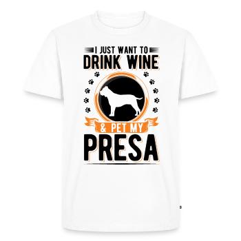 Presa Canario and Dogo Canario wine - Men's Premium Organic T-Shirt - white - Front - Nico (187cm)