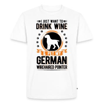 Vin allemand à poil dur - T-shirt Premium bio Homme - blanc - Devant - Nico (187cm)