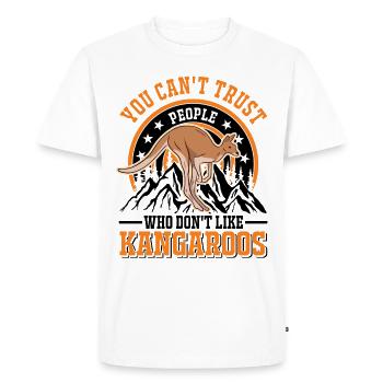 Kangaroo Australia Australian Kangaroo - Men's Premium Organic T-Shirt - white - Front - Nico (187cm)