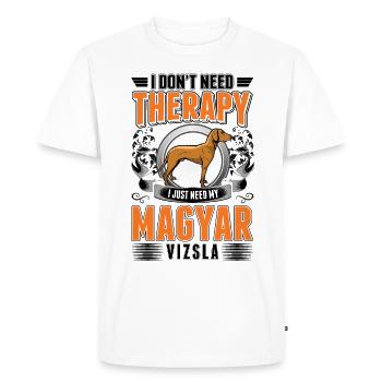 Magyar Vizsla Thérapie Vizsla à poil dur - T-shirt Premium bio Homme - blanc - Devant - Nico (187cm)