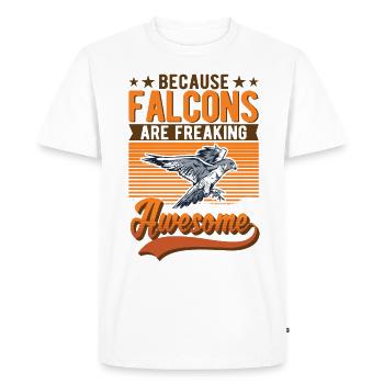 Falcon Gift, Falcon Breeding, Falcon Breeder, Falconer - Men's Premium Organic T-Shirt - white - Front - Nico (187cm)