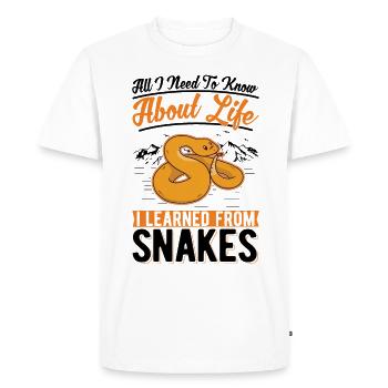 Propriétaire de serpent Snake Lover - T-shirt Premium bio Homme - blanc - Devant - Nico (187cm)