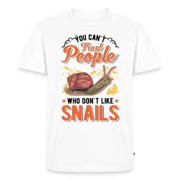 Snail Gift Vineyard Snail - Men's Premium Organic T-Shirt - white - Front - Nico (187cm)