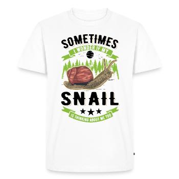 Snail Gift Vineyard Snail - Men's Premium Organic T-Shirt - white - Front - Nico (187cm)